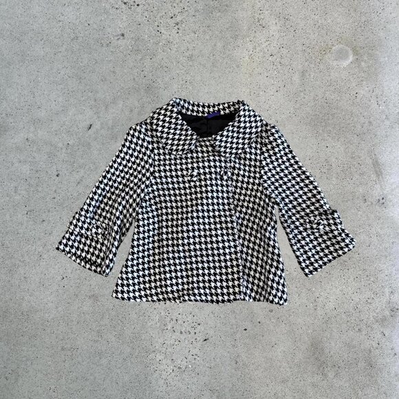 Vintage houndstooth cropped peacoat - Picture 1 of 6